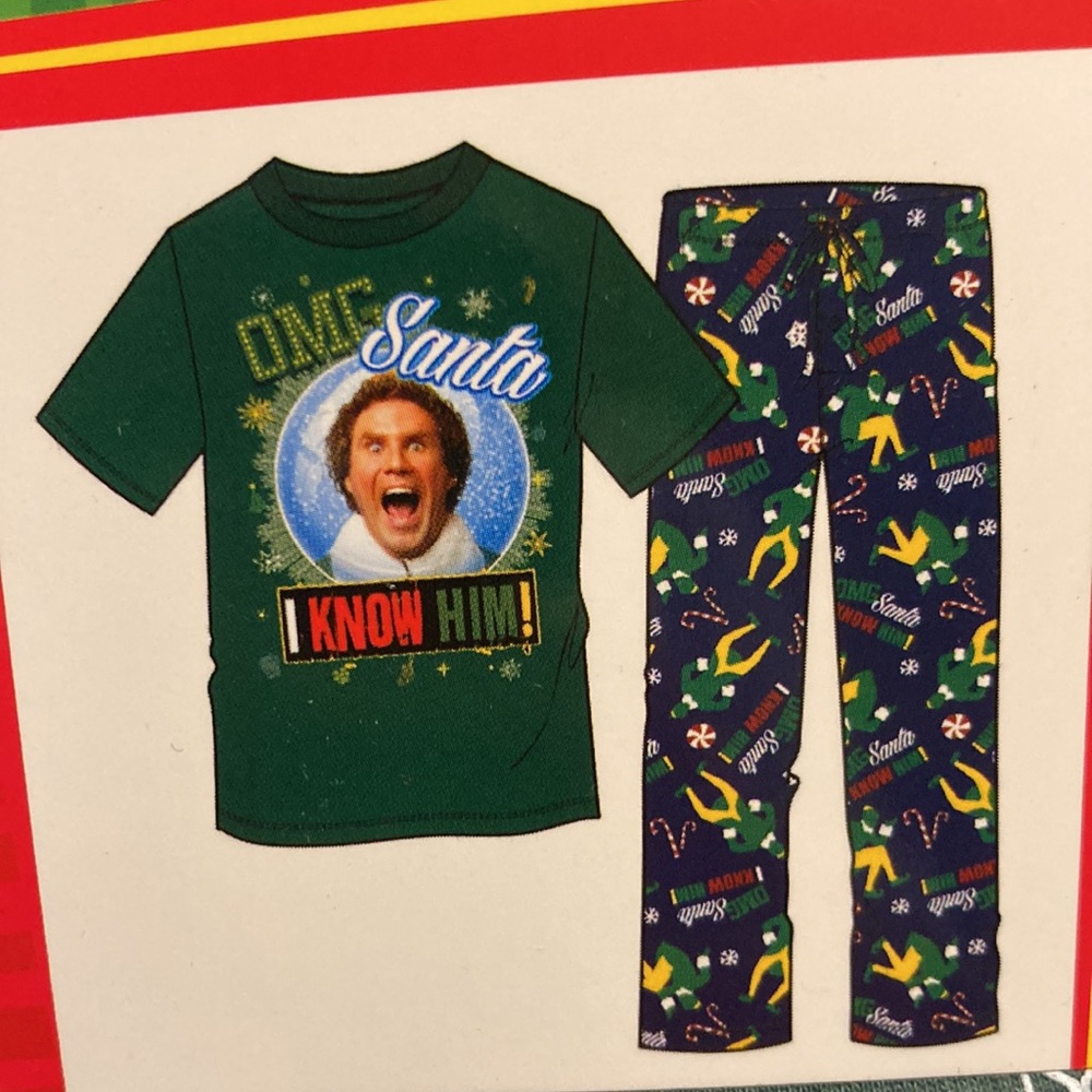 Men’s 2-piece Elf Sleep Set. Sizes L and XL. NWT.